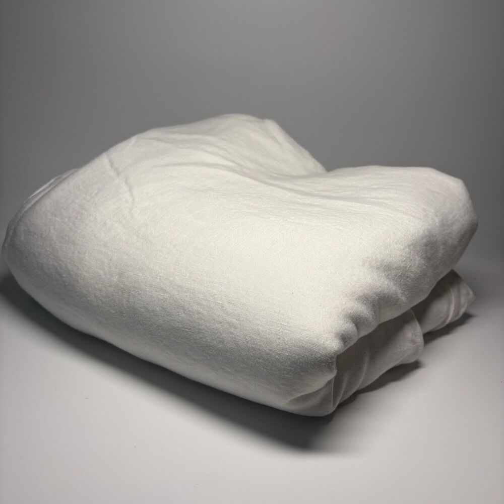 RESTORATION HARDWARE Stonewashed Belgium Linen Full Queen Duvet White